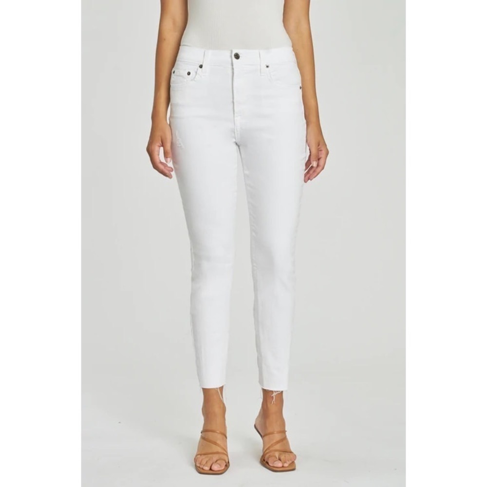 Pistola White Mid Rise Super Skinny Lighty Distressed Audrey Jeans Size 25